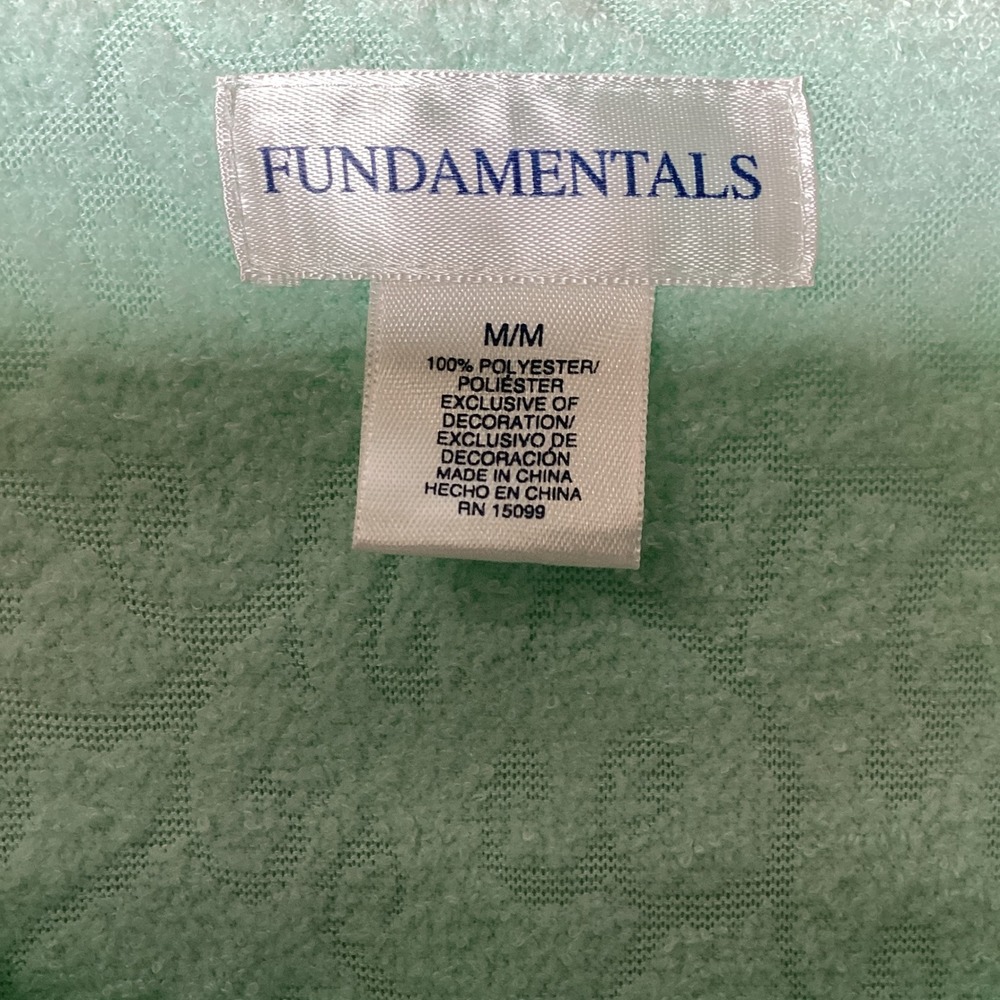 Fundamentals Womens Robe Size Medium Mint Green Floral Snap Front Long Sleeve - Picture 3 of 9